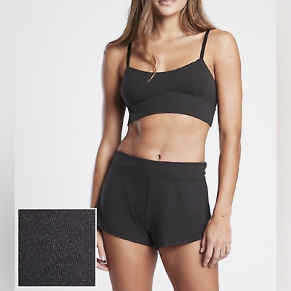 Athleta Black Comfy Soft Well Rested Rib Sleep Bra size XS EUC